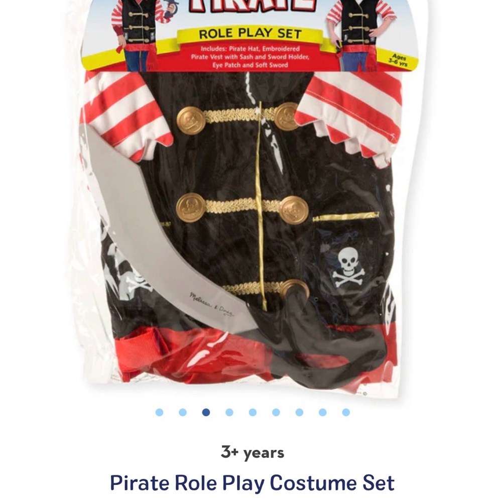 VGUC Melissa & Doug Pirate Costume Set